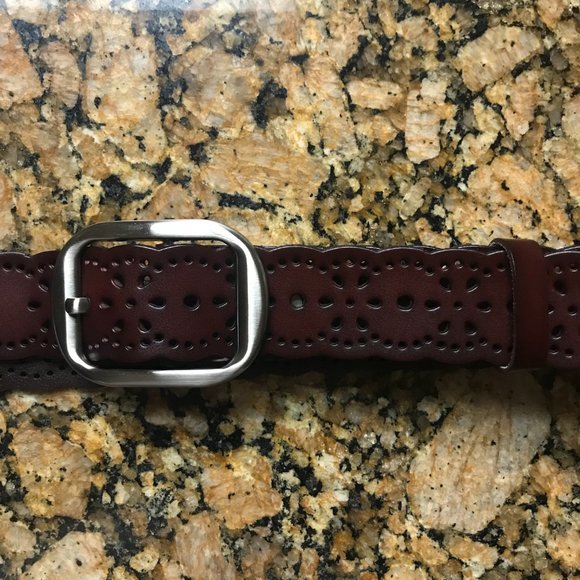Leather Belt with Scalloped Trim - Picture 7 of 9